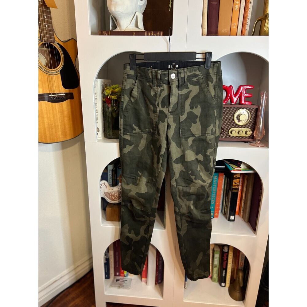 Whitehouseblackmarket Womens Army Green Camo The Slim Ankle Jeans Sz 2 Capsule